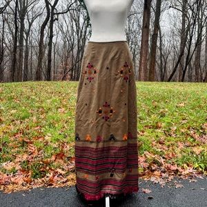 Rare Anthropologie Maxi Skirt with Reflective Decals